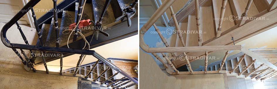 trap zandstralen voor en na